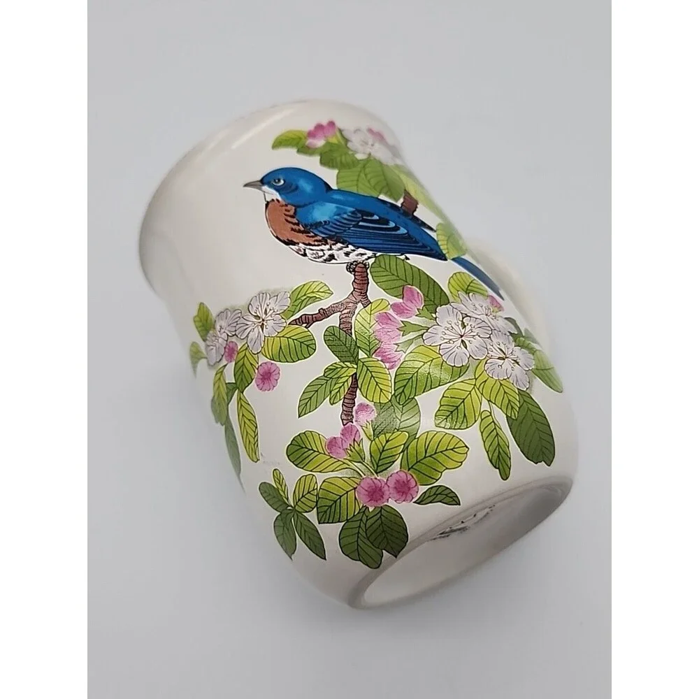 Vintage Otagiri Japan Bluebird on a Branch Floral Coffee Mug Gibson Greetings
